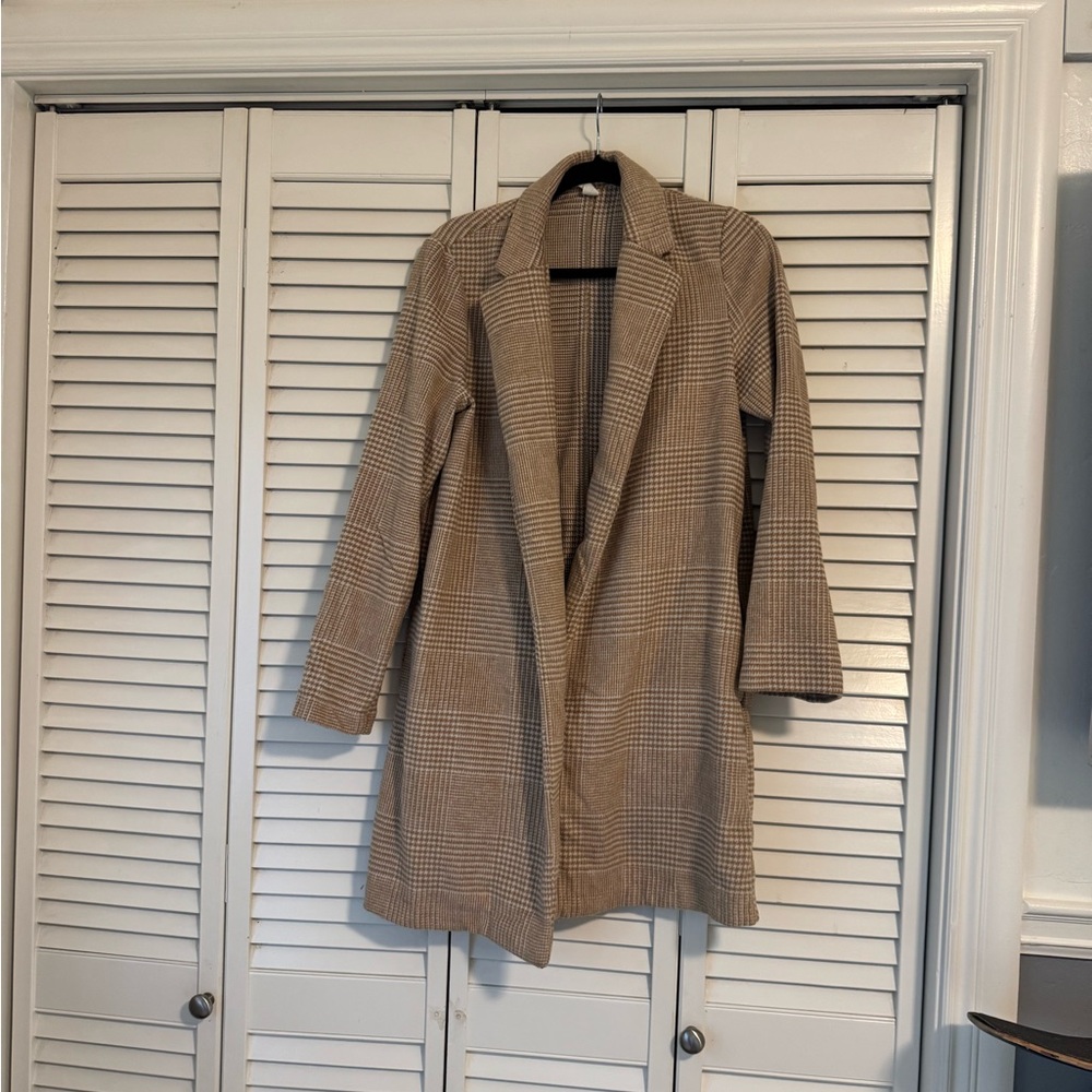 Plaid Tan Women's Coat